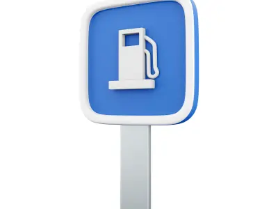 3d fuel sign cartoon icon 3D model