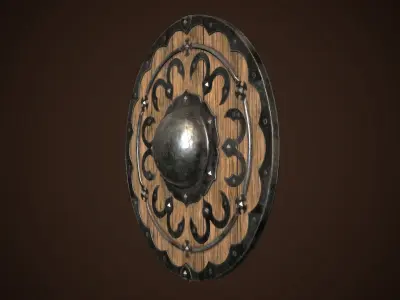 Shield Buckler 02 Low-poly 3D model
