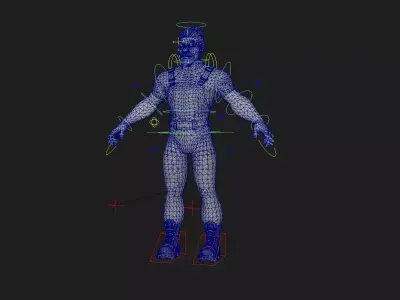 Game Ready Male Character Rig for Maya  Full Body Rig Low-poly 3D model