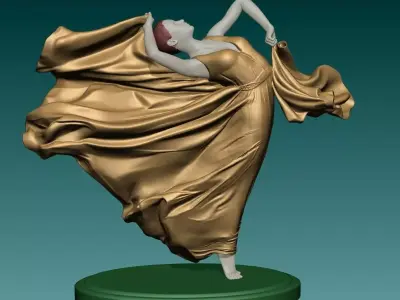 Girl in ballet dance 3D print model