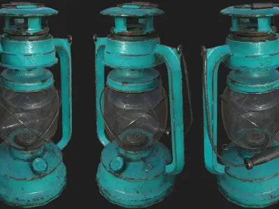 Oil Lanterns PBR Low-poly 3D model