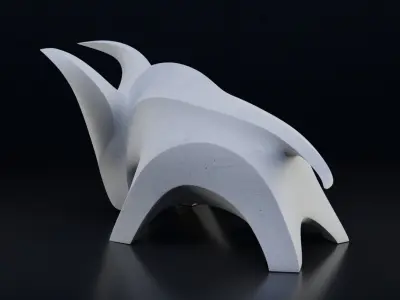 Modern abstract bull sculpture 017 3D model