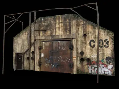 Facade  Of Abandoned Nuclear Bunker  3D model