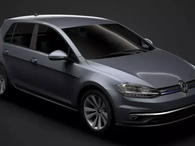 VW Golf TSI Bluemotion 5door Typ5G 2019 3D model