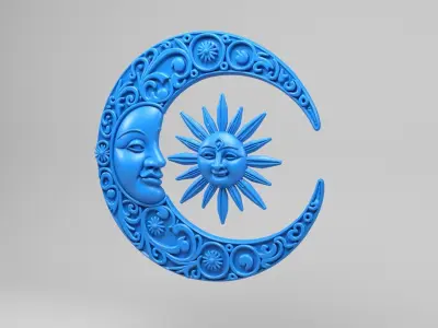 Moon wall decoration 2 3D print model