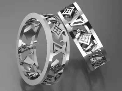 Luxury  ring 3D print model