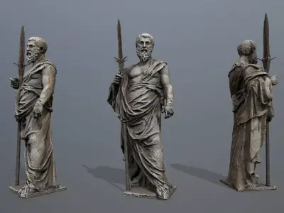 Man Statue Low-poly 3D model