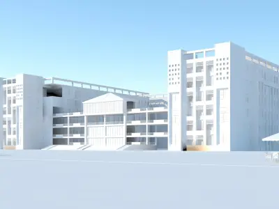 3D Campus School Buildings 002 3D model