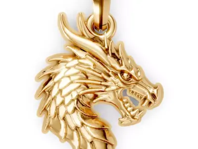 Dragon head pendant 3d print file stl obj 3D print model