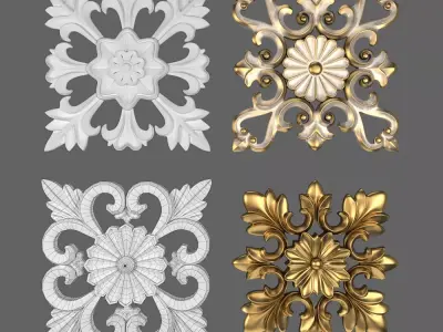 Decorative Wall Rosettes  01 3D model