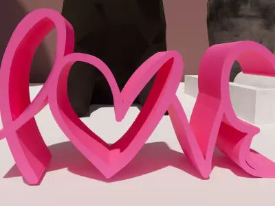 Customized Romantic Flow Love 3D print model
