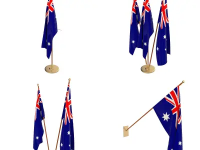 Australia Flag Pack 3D model