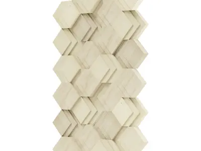 Decorative Wooden Wall Panel 3D model