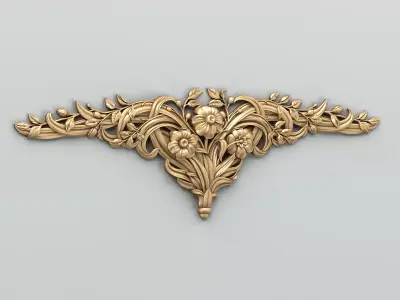 Carved decor horizontal 045 3D model