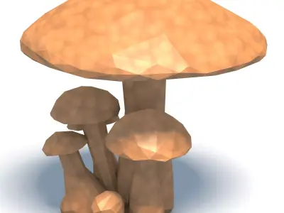 Mushrooms Low Poly 3D print model