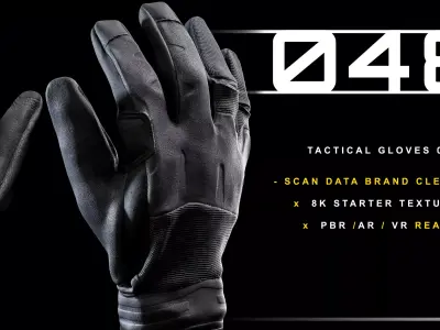 Tactical Gloves 048 Low-poly 3D model