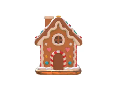 Gingerbread Dreamhouse Low-poly 3D model