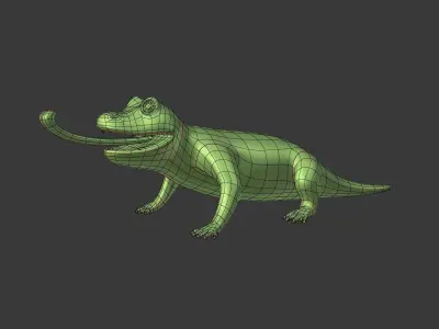 Cartoon Lizard Low-poly 3D model