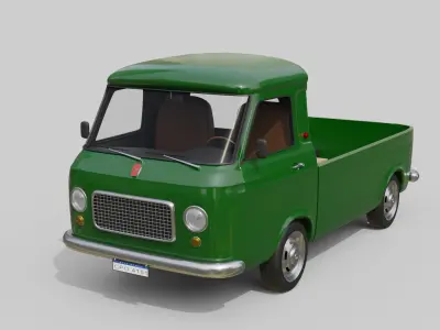 Realistic Vintage Pickup Truck High-Detail Game-Ready Asset Low-poly 3D model