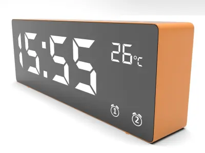 CLOCK ORANGE WHITE Low-poly 3D model