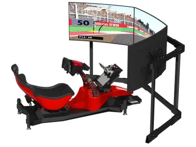 Formula 1 Racing Game Simulator Seat Triple Display 3D model
