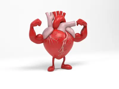 Strong heart Low-poly 3D model