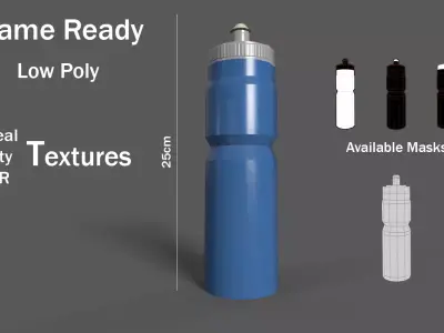 Bottle- Lowpoly bottle with cap Low-poly 3D model
