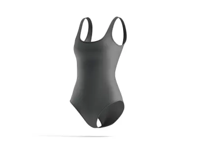 Beach Women Black Swimsuit - female sunbath swim bodysuit 3D model