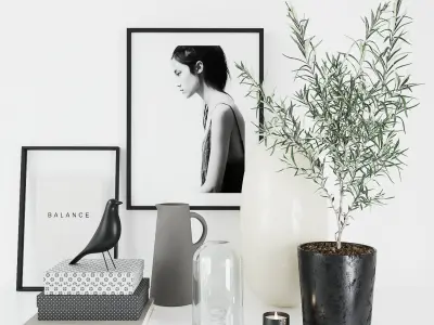 Set with olive tree 3D model