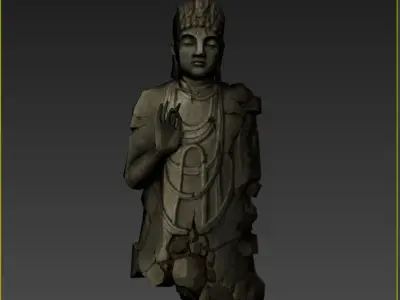 Low Poly Buddha 3D Model Stylized Zen Statue for Games  Low-poly 3D model