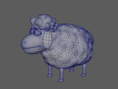 Cartoon 3D Sheep Character Model  Low-poly 3D model