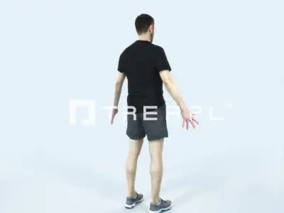 Portrait 09C Animated Rigged Sports Man Low-poly 3D model