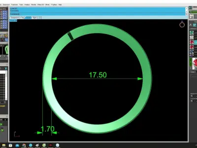 Modern Geometric T Shape Diamond Ring 3D Model 4388 3D print model