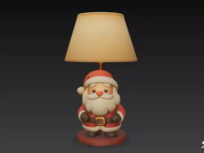 Santa Table Lamp Low-poly 3D model