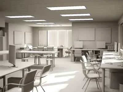 ArchiOffice office with desks and chairs 3D model