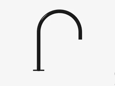 Sink Mixer - Luxury - Axis - Hob - Gooseneck - 220 Low-poly 3D model