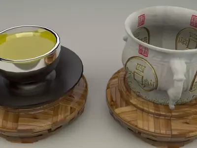 Chinese display stand with cup  3D model