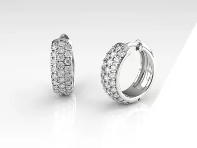 Pave Hoop Earrings 3D print model