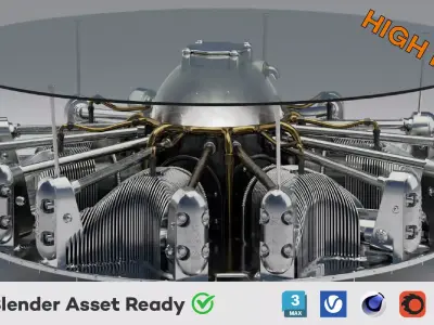 1STDIBS Engine Coffee Table High Poly 3D model