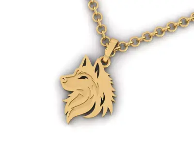 Wolf Pendant 3D print model