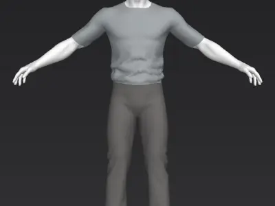 Man A Testing model - Marvelous Designer Running Low-poly 3D model