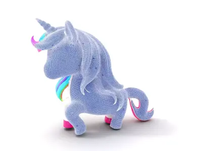 Rainbow Unicorn Plush model pack Low-poly 3D model