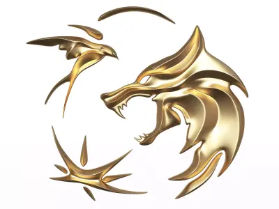 Bas-relief of wolves Low-poly 3D model