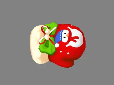 Cartoon snowman gloves Low-poly 3D model