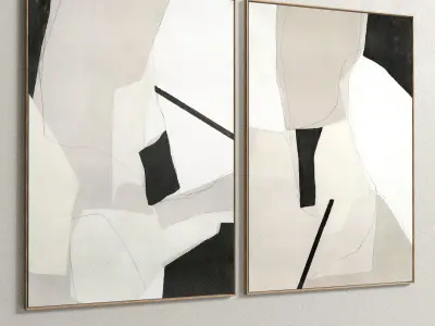 Plaster Two Photo Frame 72 Low-poly 3D model