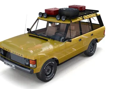 Range Rover Classic with chassis and interior v2 3D model
