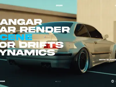 Hangar Environment 3D Model Without Car Low-poly 3D model