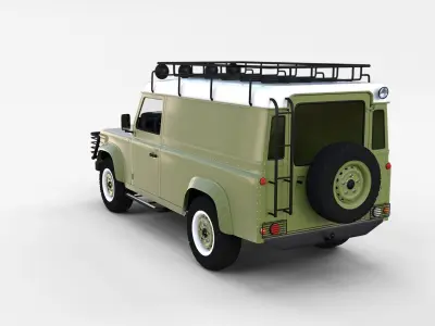 Land Rover Defender 110 Hard Top w interior rev 3D model