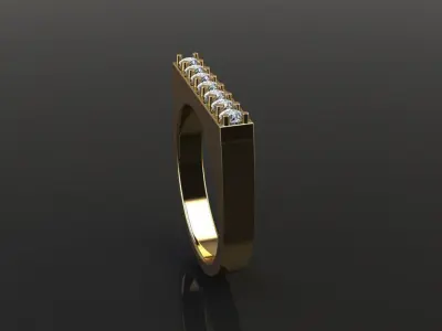 Dainty Diamond Narrow Bar Ring Band Mix Sizes 3D print model