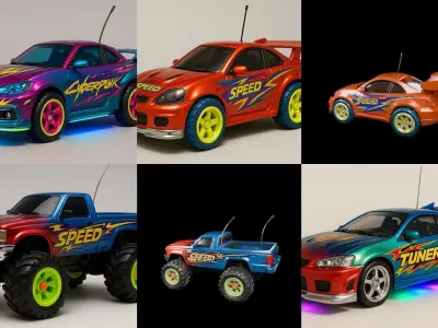 Controled Car bundle 2 pack 100 glb 3D model